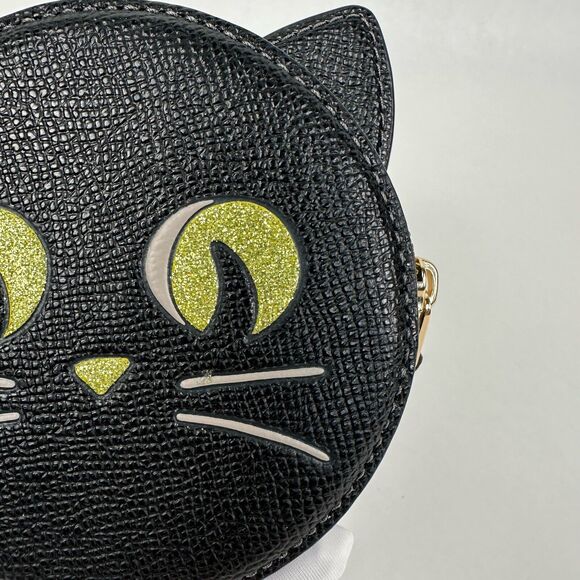 COPY - Coach Coin Purse with Halloween Cat Black Leather Wallet CW464 NWT - Picture 7 of 9